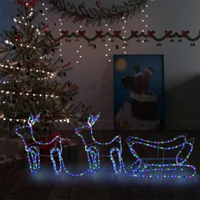 Renos y trineo de Navidad decoración jardín 576 LEDs de , Luces de Navidad - Ref: Foro24-329813, Precio: 81,65 €, Descuento: %