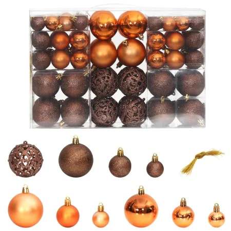 Bolas de Navidad 100 unidades marrón 3 / 4 / 6 cm de , Adornos festivos - Ref: Foro24-356099, Precio: 22,32 €, Descuento: %