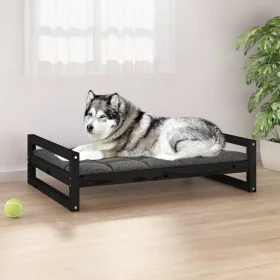 Cama para perros madera maciza de pino negro 105,5x75,5x28 cm de , Camas para perros - Ref: Foro24-821491, Precio: 72,16 €, D...