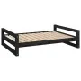 Cama para perros madera maciza de pino negro 105,5x75,5x28 cm de , Camas para perros - Ref: Foro24-821491, Precio: 72,16 €, D...