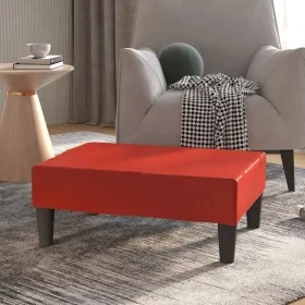 Reposapiés de cuero sintético rojo vino tinto 78x56x32 cm by , Ottomans - Ref: Foro24-337712, Price: 51,04 €, Discount: %