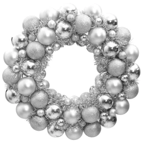 Corona de Navidad poliestireno plateada 45 cm de , Adornos festivos - Ref: Foro24-356122, Precio: 37,82 €, Descuento: %