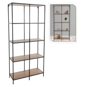 H&S Collection Estantería 4 alturas negro y natural 78x30x170 cm de , Librerías y estanterías - Ref: Foro24-445853, Precio: 1...