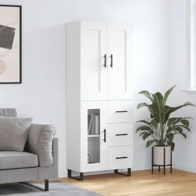 Aparador alto madera contrachapada blanco 69,5x34x180 cm de , Aparadores - Ref: Foro24-3199961, Precio: 174,88 €, Descuento: %