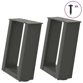 Patas de mesa centro forma U 2uds acero antracita 30x(30-31) cm by , Table legs - Ref: Foro24-4012738, Price: 54,60 €, Discou...
