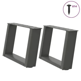 Patas de mesa centro forma U 2uds acero antracita 50x(30-31) cm by , Table legs - Ref: Foro24-4012746, Price: 63,23 €, Discou...