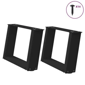 Patas de mesa de centro forma U 2uds acero negro 50x(30-31) cm de , Patas para mesas - Ref: Foro24-4012744, Precio: 63,50 €, ...
