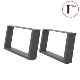 Patas de mesa centro forma U 2uds acero antracita 60x(30-31) cm de , Patas para mesas - Ref: Foro24-4012750, Precio: 67,65 €,...
