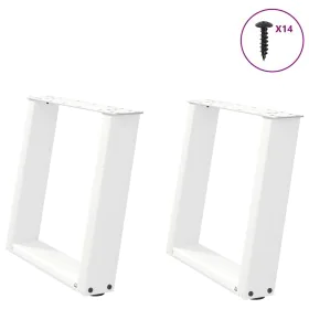 Patas de mesa de centro forma U 2uds acero blanco 50x(42-43) cm de , Patas para mesas - Ref: Foro24-4012765, Precio: 65,03 €,...