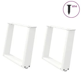Patas de mesa de centro forma U 2uds acero blanco 70x(42-43) cm de , Patas para mesas - Ref: Foro24-4012773, Precio: 78,06 €,...