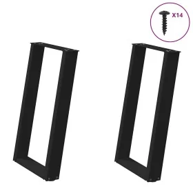 Patas para mesa comedor forma U 2uds acero negro 50x(72-73)cm de , Patas para mesas - Ref: Foro24-4012784, Precio: 82,87 €, D...