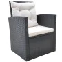 Set comedor de jardín 6 piezas y cojines ratán sintético negro de vidaXL, Conjuntos de jardín - Ref: Foro24-42643, Precio: 69...