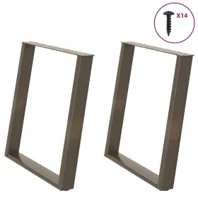 Patas para mesa comedor forma U 2uds acero natural 80x(72-73)cm by , Table legs - Ref: Foro24-4012799, Price: 91,75 €, Discou...