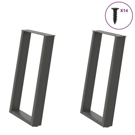 Patas para mesa comedor forma U 2uds antracita 60x(72-73) cm de , Patas para mesas - Ref: Foro24-4012790, Precio: 86,47 €, De...