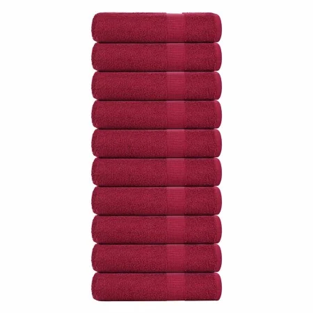 Toallas de invitados 10uds 100% algodón burdeos 70x140cm 360gsm de , Toallas - Ref: Foro24-136739, Precio: 79,27 €, Descuento: %