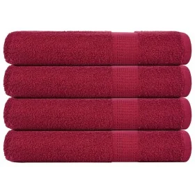 Toallas 4 uds 100% algodón burdeos 100x200 cm 600 gsm de , Toallas - Ref: Foro24-136747, Precio: 59,12 €, Descuento: %
