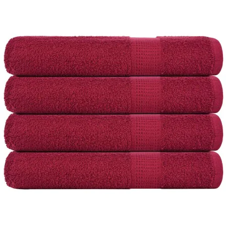 Toallas 4 uds 100% algodón burdeos 100x200 cm 600 gsm de , Toallas - Ref: Foro24-136747, Precio: 59,12 €, Descuento: %