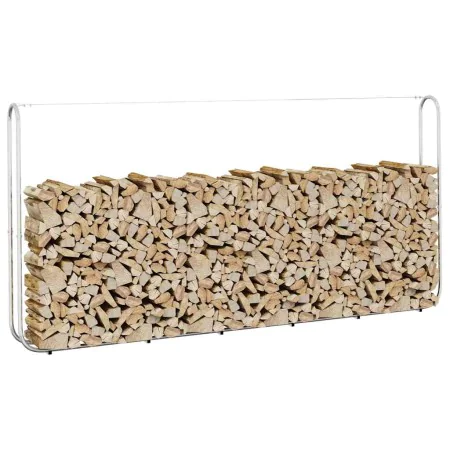 Leñero acero galvanizado 300x25x150 cm de , Bolsas y soportes de leña - Ref: Foro24-4100707, Precio: 42,73 €, Descuento: %