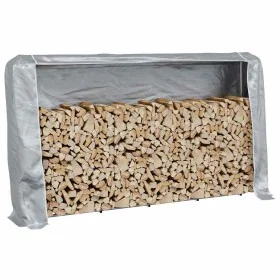 Leñero con protector de lluvia 250x25x150 cm acero galvanizado de , Bolsas y soportes de leña - Ref: Foro24-4100711, Precio: ...