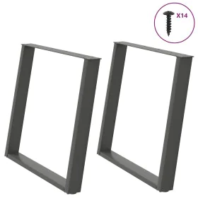 Patas para mesa comedor forma U 2uds antracita 90x(72-73) cm by , Table legs - Ref: Foro24-4012802, Price: 102,09 €, Discount: %
