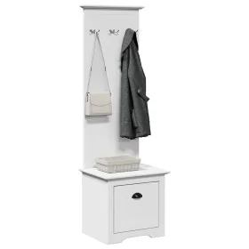 Mueble de entrada con ganchos BODO blanco 50x40x157 cm by , Benches for halls and storage - Ref: Foro24-4016872, Price: 100,0...
