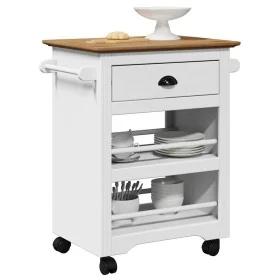 Carrito de cocina BODO blanco y marrón 67,5x45x80 cm de , Carros de cocina y comedor - Ref: Foro24-4016879, Precio: 108,75 €,...