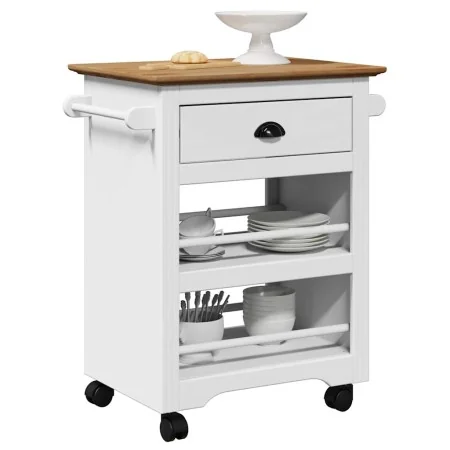 Carrito de cocina BODO blanco y marrón 67,5x45x80 cm by , Kitchen and dining carts - Ref: Foro24-4016879, Price: 108,75 €, Di...