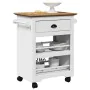 Carrito de cocina BODO blanco y marrón 67,5x45x80 cm by , Kitchen and dining carts - Ref: Foro24-4016879, Price: 108,75 €, Di...