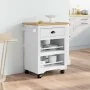 Carrito de cocina BODO blanco y marrón 67,5x45x80 cm by , Kitchen and dining carts - Ref: Foro24-4016879, Price: 108,75 €, Di...