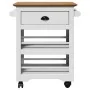 Carrito de cocina BODO blanco y marrón 67,5x45x80 cm by , Kitchen and dining carts - Ref: Foro24-4016879, Price: 108,75 €, Di...