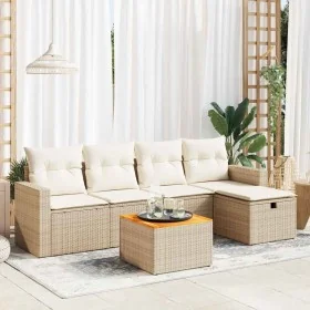 Juego de sofás jardín con cojines 6 pzas ratán sintético beige by , Garden sets - Ref: Foro24-3325782, Price: 419,57 €, Disco...