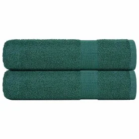 Toallas de baño 2 uds verde 100x150 cm 360 gsm 100% algodón de , Toallas - Ref: Foro24-136860, Precio: 27,90 €, Descuento: %