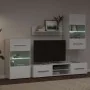 Muebles para TV 5 piezas con iluminación LED blanco mate de , Muebles TV - Ref: Foro24-3324229, Precio: 478,28 €, Descuento: %