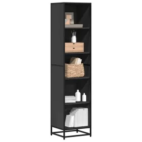 Estantería madera ingeniería negra 40x35x170,5 cm de , Librerías y estanterías - Ref: Foro24-849139, Precio: 81,92 €, Descuen...