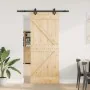 Puerta corredera con herrajes madera maciza de pino 85x210 cm de , Puertas - Ref: Foro24-3332629, Precio: 186,18 €, Descuento: %