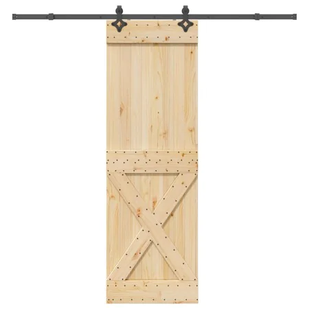 Puerta corredera con herrajes madera maciza de pino 70x210 cm de , Puertas - Ref: Foro24-3332778, Precio: 183,61 €, Descuento: %