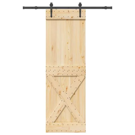 Puerta corredera con herrajes madera maciza de pino 70x210 cm de , Puertas - Ref: Foro24-3332784, Precio: 171,24 €, Descuento: %