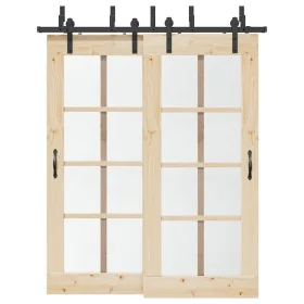 Kit de herrajes para puertas correderas acero negro 183 cm by , Door items - Ref: Foro24-3295721, Price: 115,68 €, Discount: %