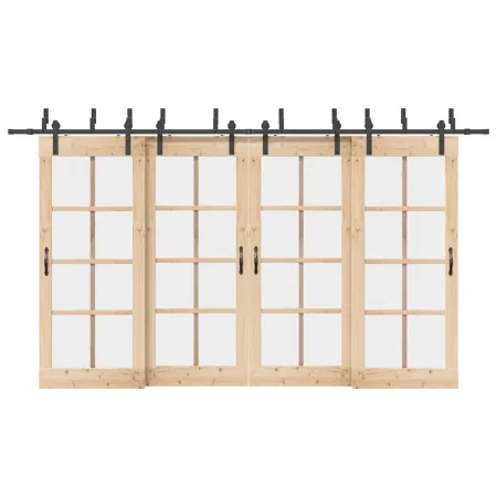 Kit de herrajes para puertas correderas acero negro 400 cm von , Türartikel - Ref: Foro24-3295742, Preis: 251,91 €, Rabatt: %