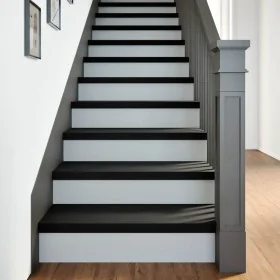 Peldaños de escalera 4 uds madera maciza roble marrón oscuro de , Alfombrillas para escalones - Ref: Foro24-3283019, Precio: ...