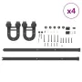 Kit de herrajes para puertas correderas acero negro 400 cm by , Door items - Ref: Foro24-3295754, Price: 239,24 €, Discount: %