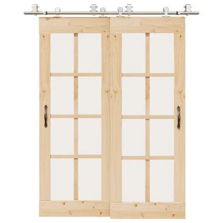 Kit de herrajes para puerta corredera 183 cm acero plateado von , Türartikel - Ref: Foro24-3295763, Preis: 182,33 €, Rabatt: %