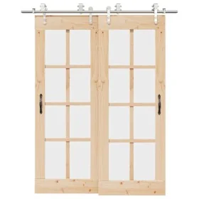 Kit de herrajes para puerta corredera 183 cm acero plateado by , Door items - Ref: Foro24-3295761, Price: 269,48 €, Discount: %