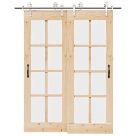 Kit de herrajes para puerta corredera 183 cm acero plateado by , Door items - Ref: Foro24-3295761, Price: 269,48 €, Discount: %