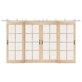 Kit de herrajes para puerta corredera 400 cm acero plateado by , Door items - Ref: Foro24-3295768, Price: 438,23 €, Discount: %