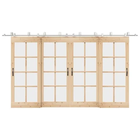 Kit de herrajes para puerta corredera 400 cm acero plateado by , Door items - Ref: Foro24-3295768, Price: 438,23 €, Discount: %