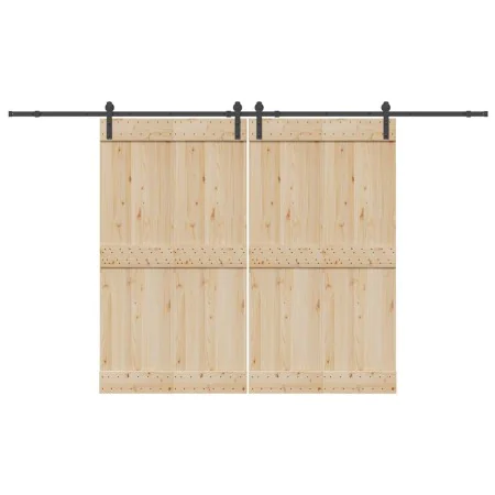 Kit de herrajes para puertas correderas acero negro 366 cm by , Door items - Ref: Foro24-3295777, Price: 100,88 €, Discount: %