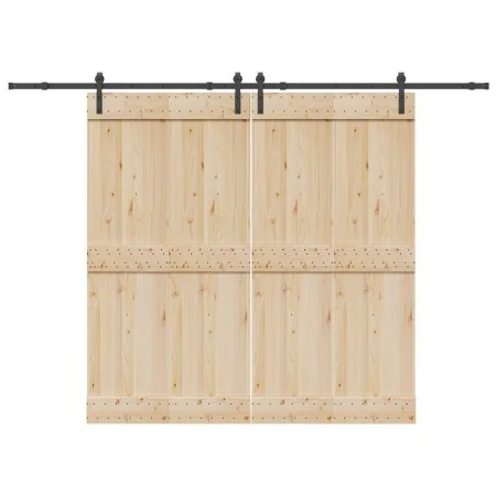 Kit de herrajes para puertas correderas acero negro 305 cm by , Door items - Ref: Foro24-3295775, Price: 130,41 €, Discount: %