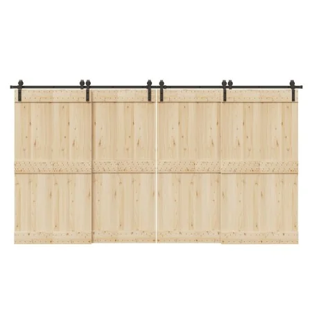 Kit de herrajes para puertas correderas acero negro 400 cm by , Door items - Ref: Foro24-3295796, Price: 183,98 €, Discount: %