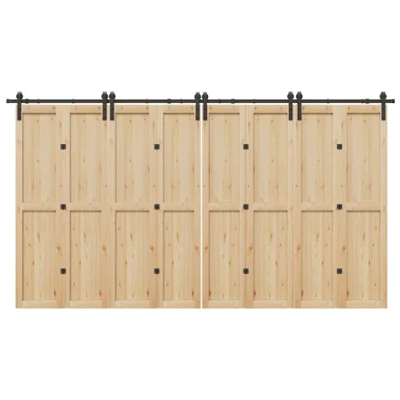 Kit de herrajes para puertas correderas acero negro 400 cm by , Door items - Ref: Foro24-3295804, Price: 226,33 €, Discount: %